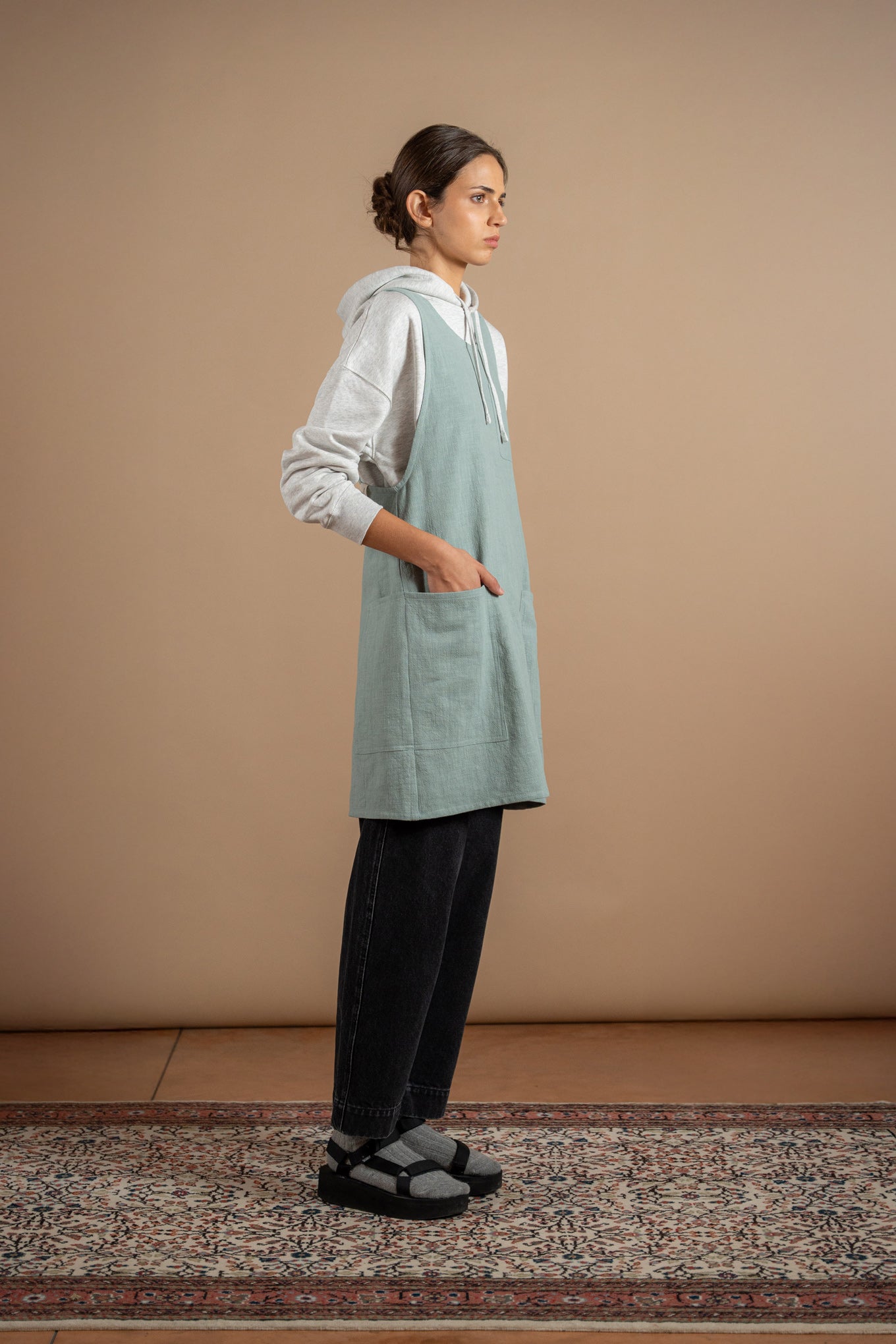 Schürze/Kleid für Damen – Aquagrün