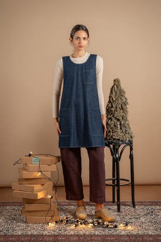 Grembiule/Vestito donna - Jeans Cotone-Canapa