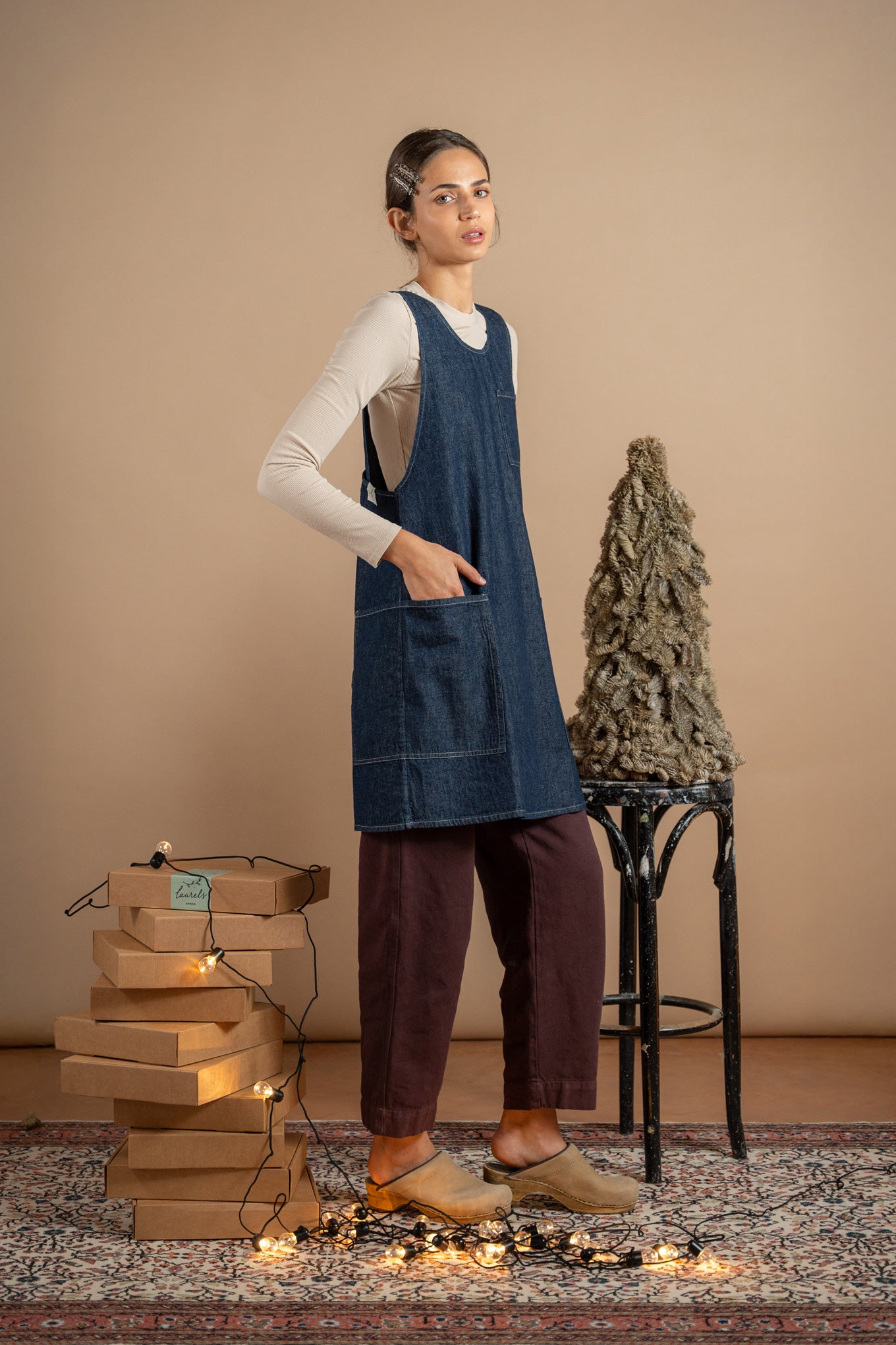 Schürze/Kleid Damen - Jeans Baumwolle-Hanf