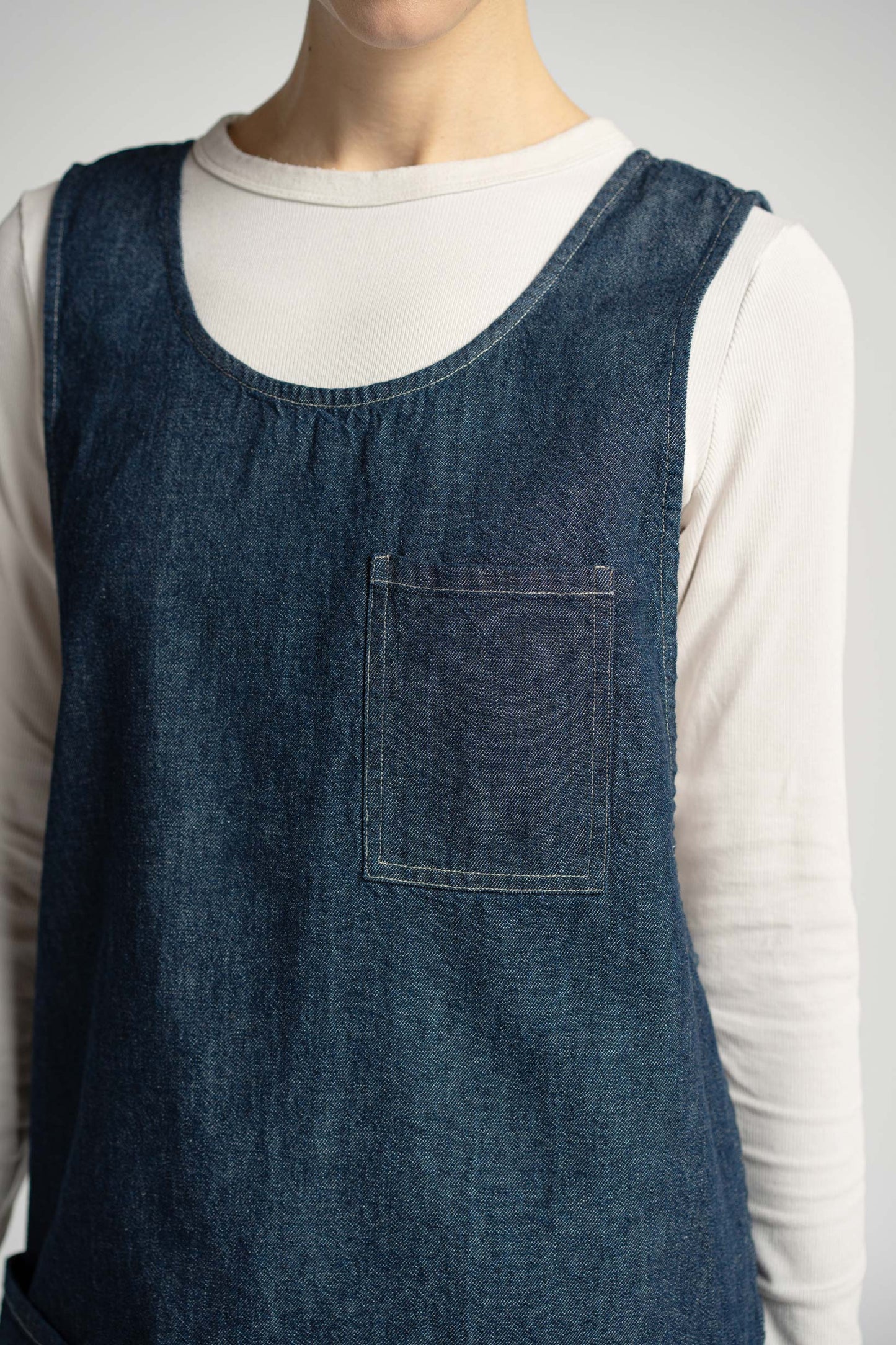 Grembiule/Vestito incrociato donna - Jeans morbido Cotone-Canapa