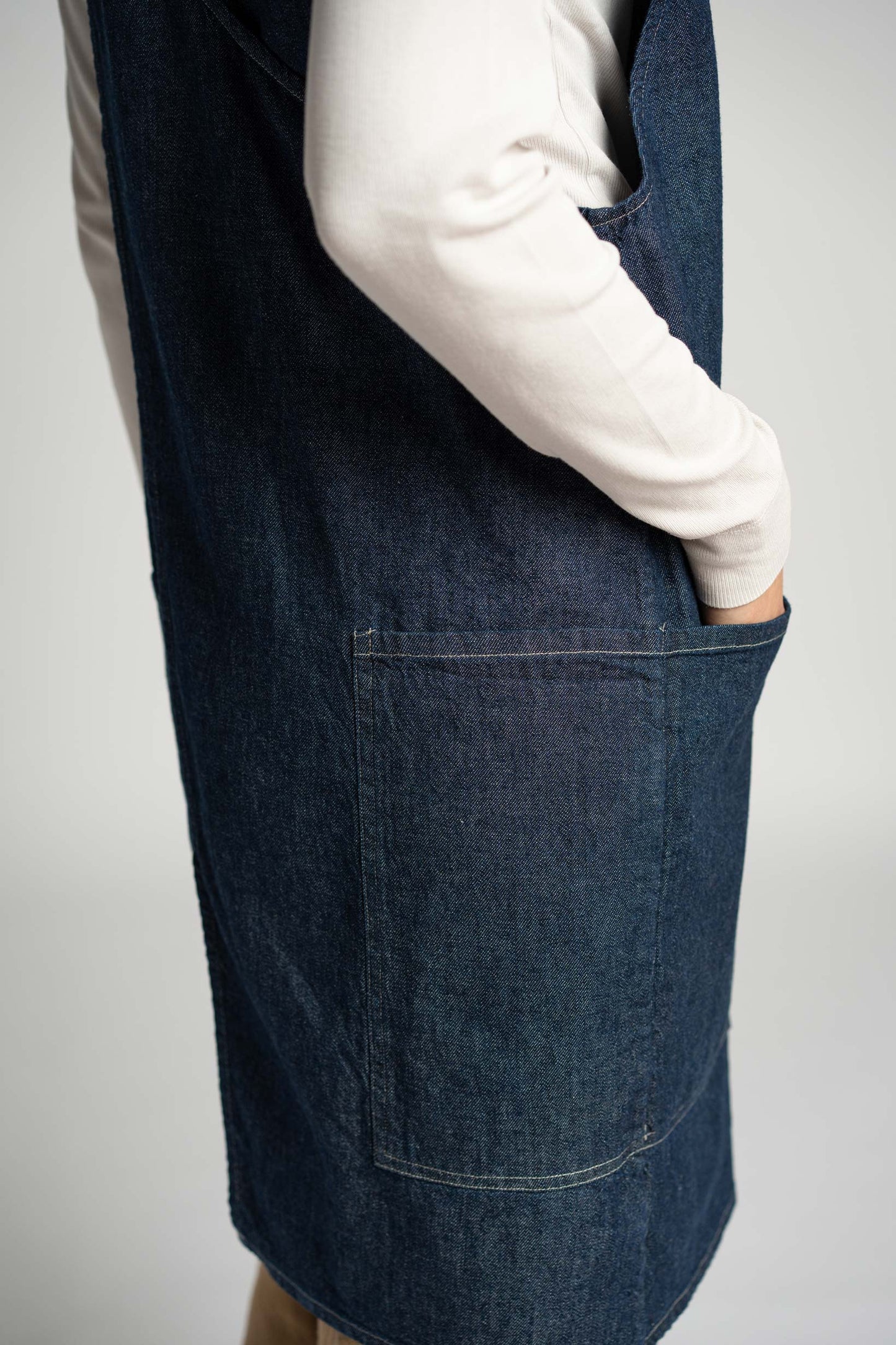 Grembiule/Vestito incrociato donna - Jeans morbido Cotone-Canapa