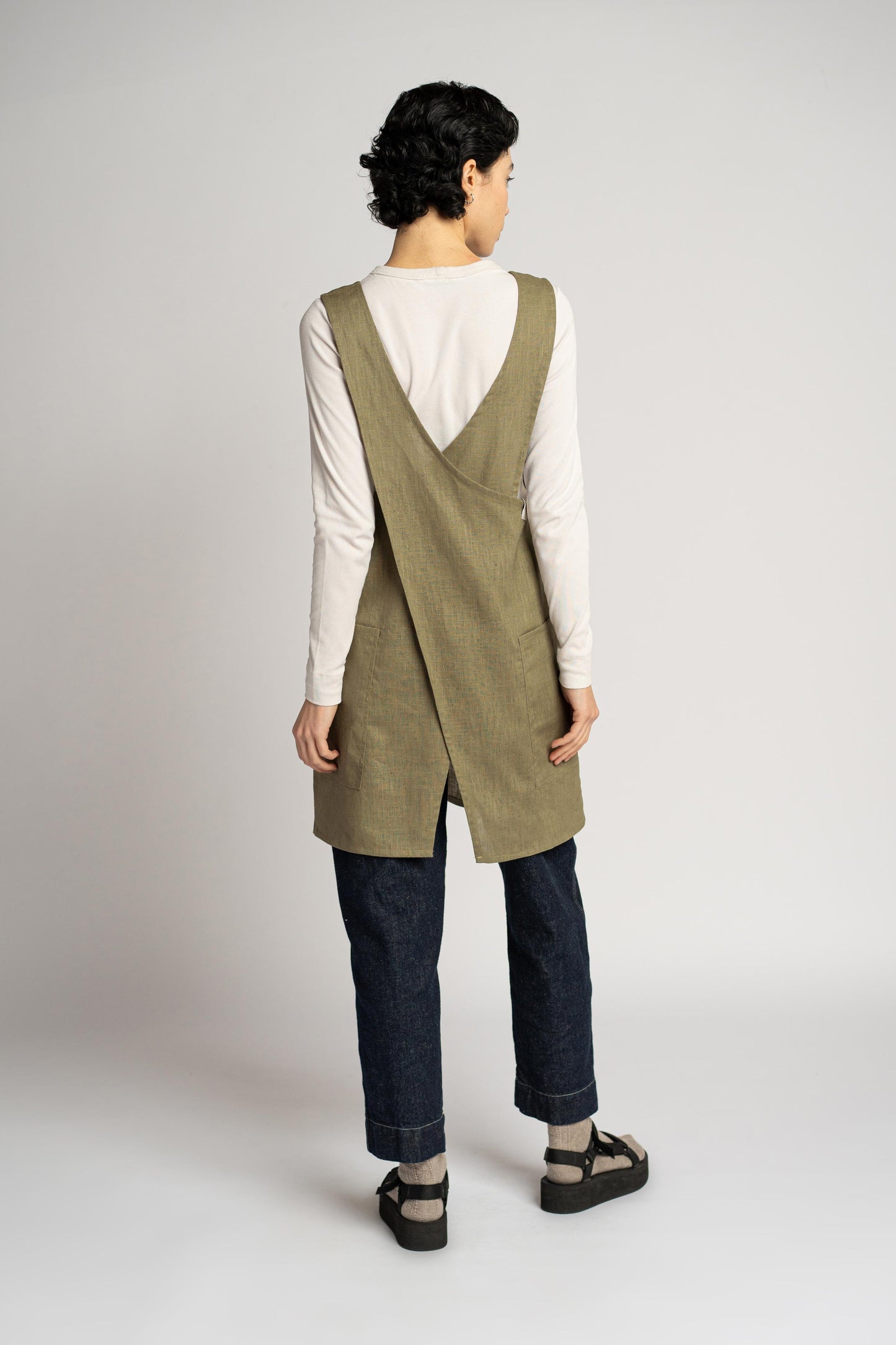 R2 - Grembiule/Vestito verde Oliva donna - Tg. M/L