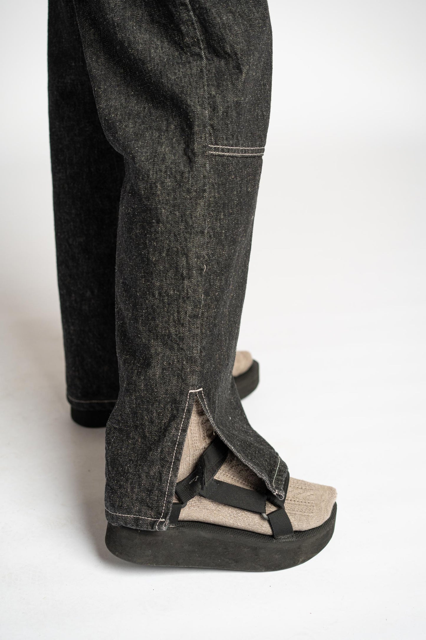 Jeans Jane in Denim di Canapa - Wide leg - jeans nero