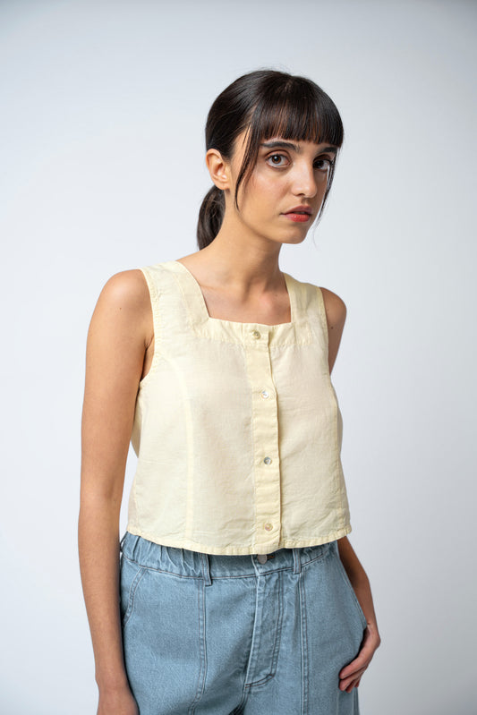 Top Yoko leggero giallo Burro