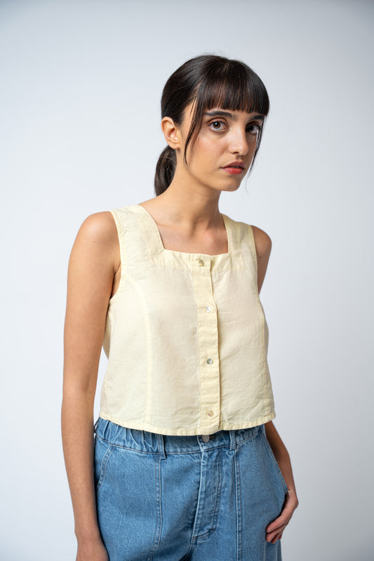 Top Yoko leggero giallo Burro