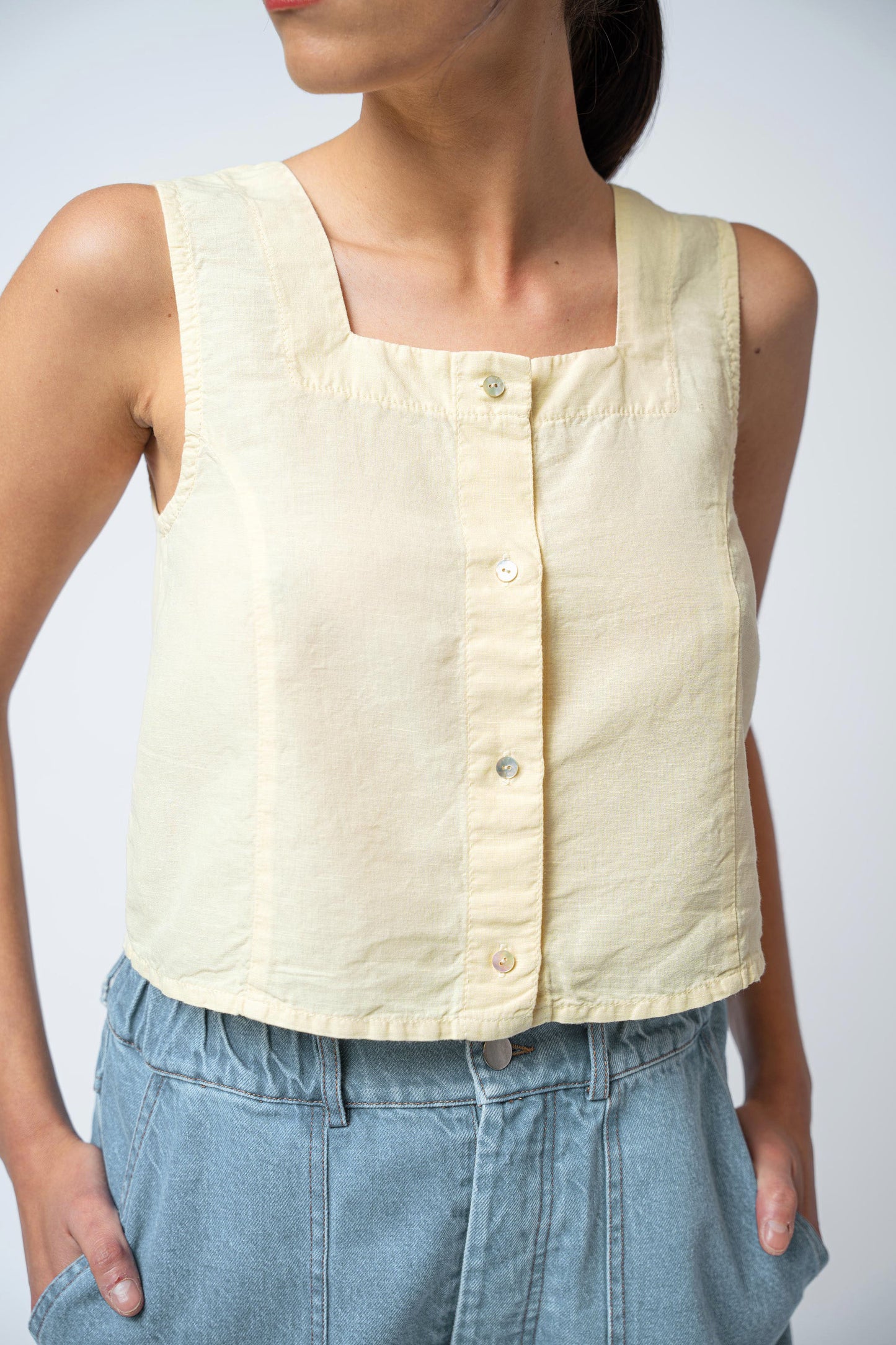 Top Yoko leggero giallo Burro