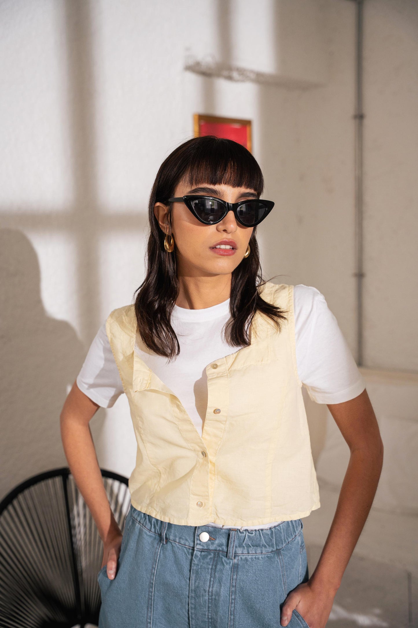 Top Yoko leggero giallo Burro