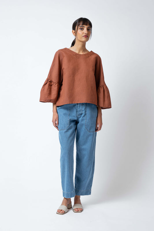 BR2 - Blusa Bloom marrone Siena