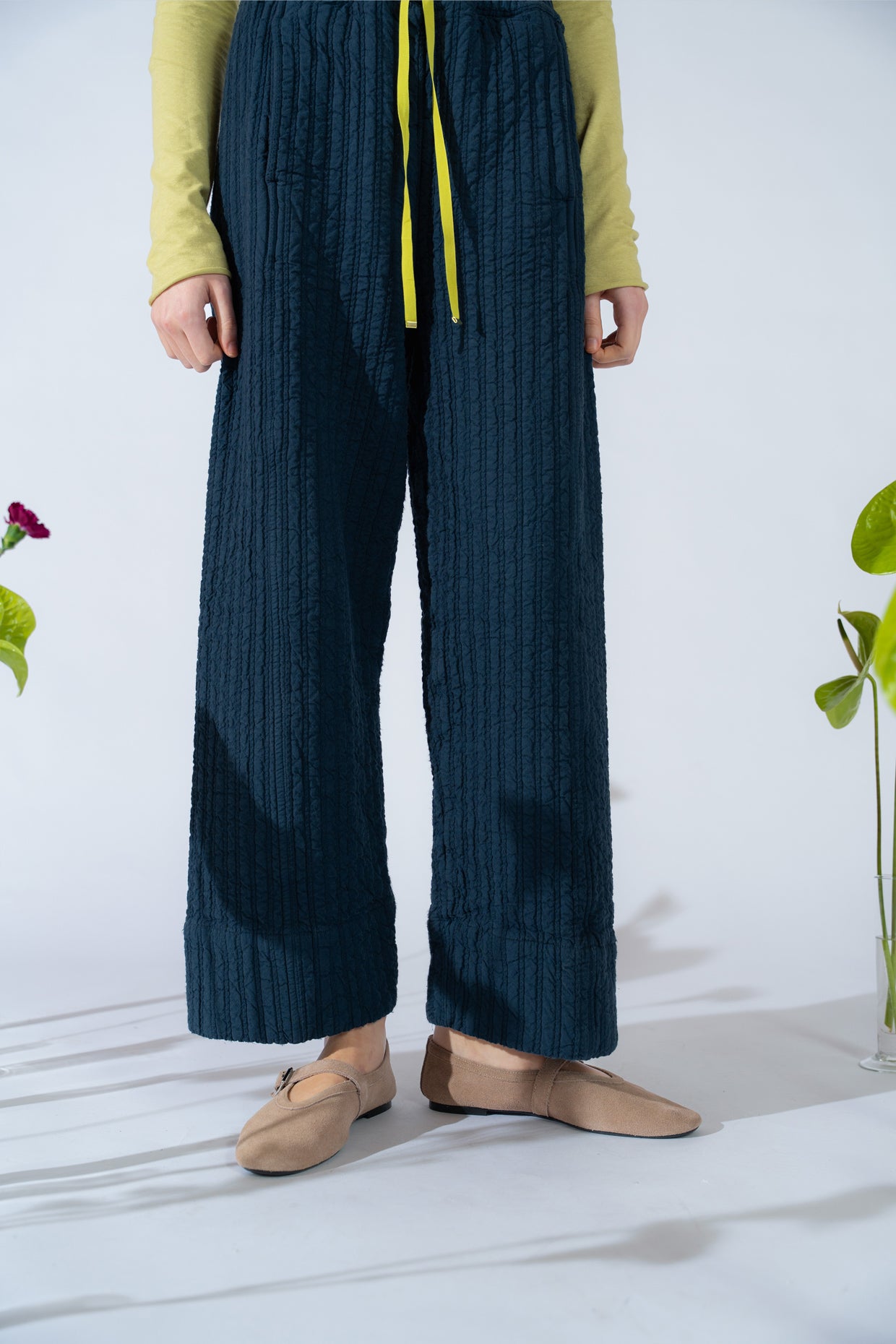 Milo-Hose aus recycelter Baumwolle mit Gummizug und verstellbarem Kordelzug – Marineblau
