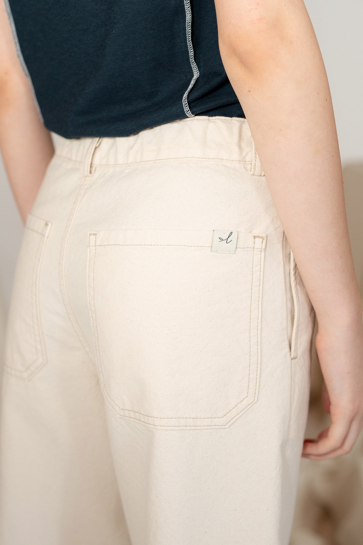 Pantalone Petra in canvas - bianco Panna