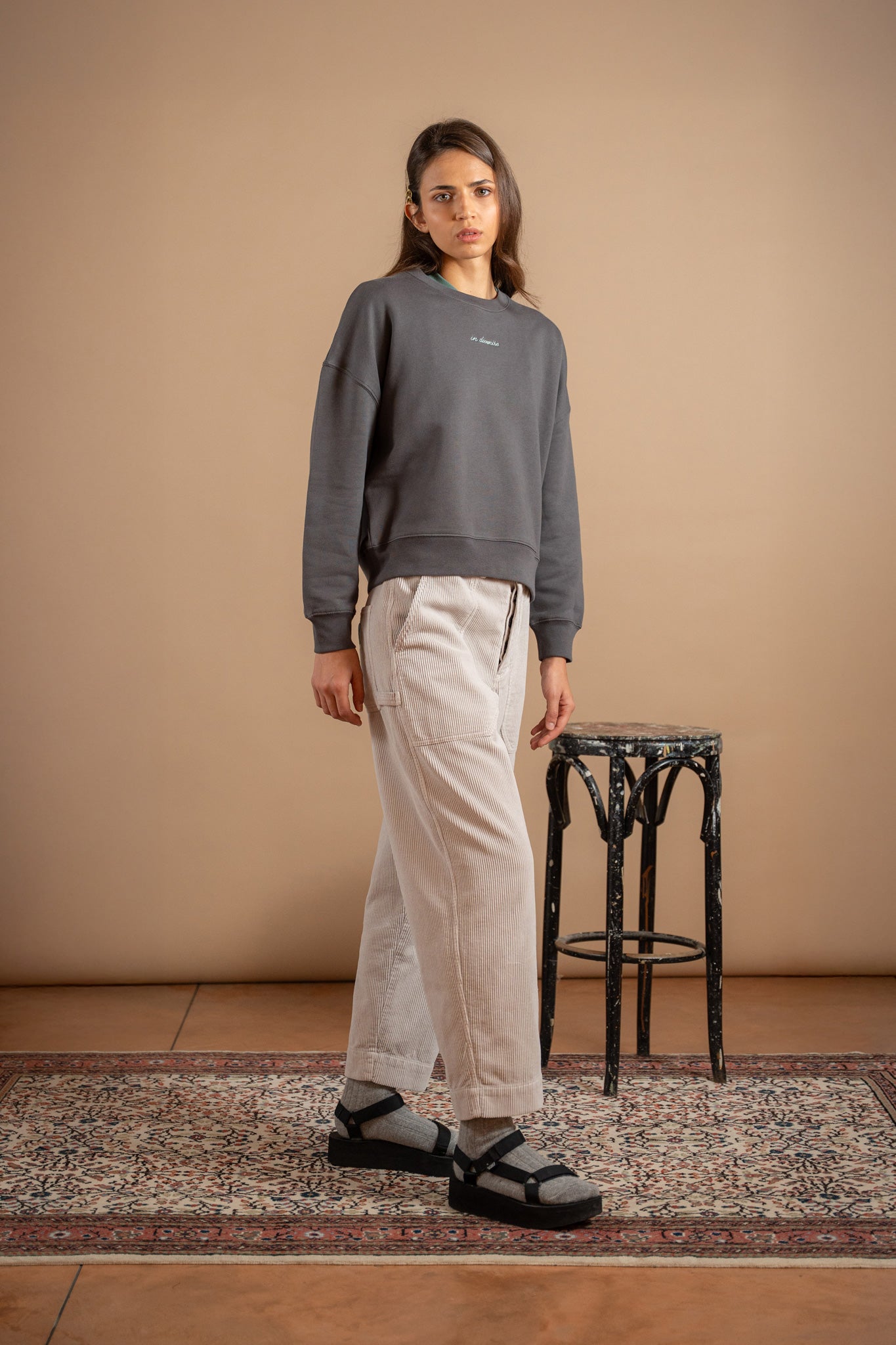 AP02 - Pantalone Apollo velluto Sasso- tg. XS