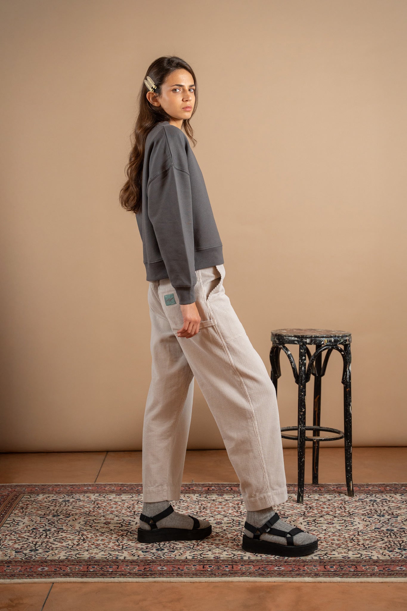 AP02 - Pantalone Apollo velluto Sasso- tg. XS