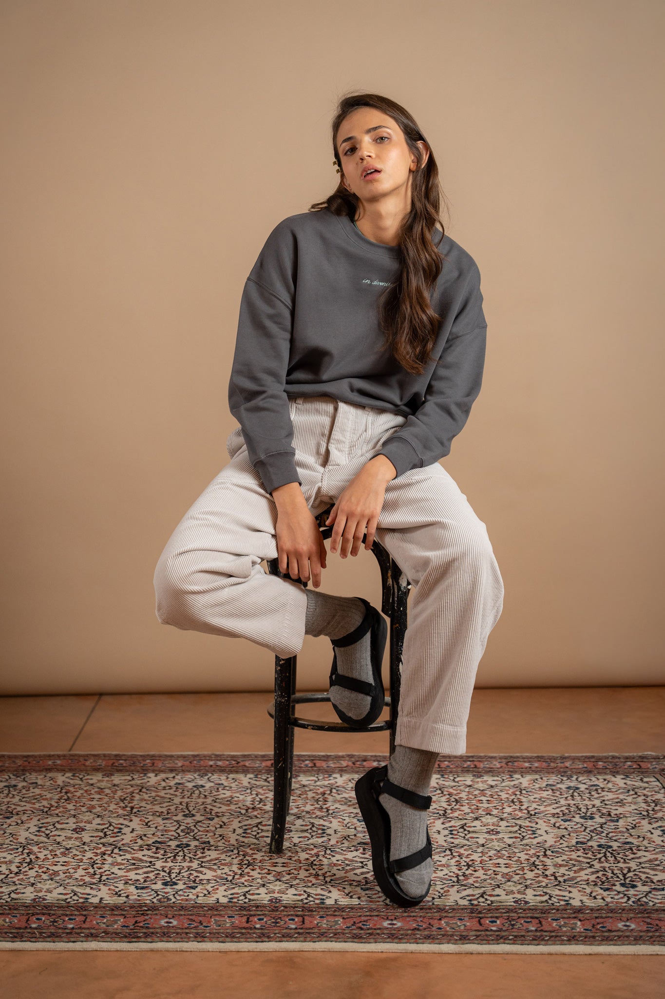 Pantaloni Apollo in velluto - Sasso