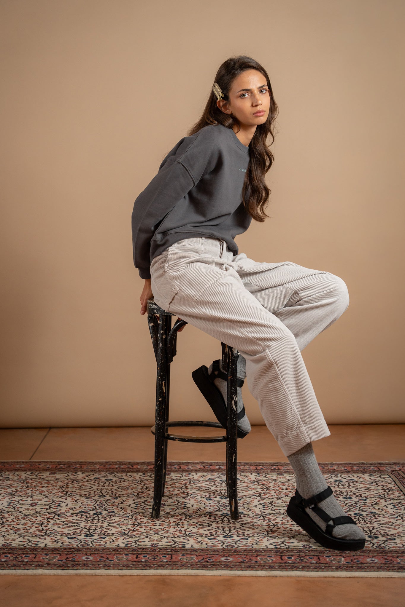 Pantaloni Apollo in velluto - Sasso