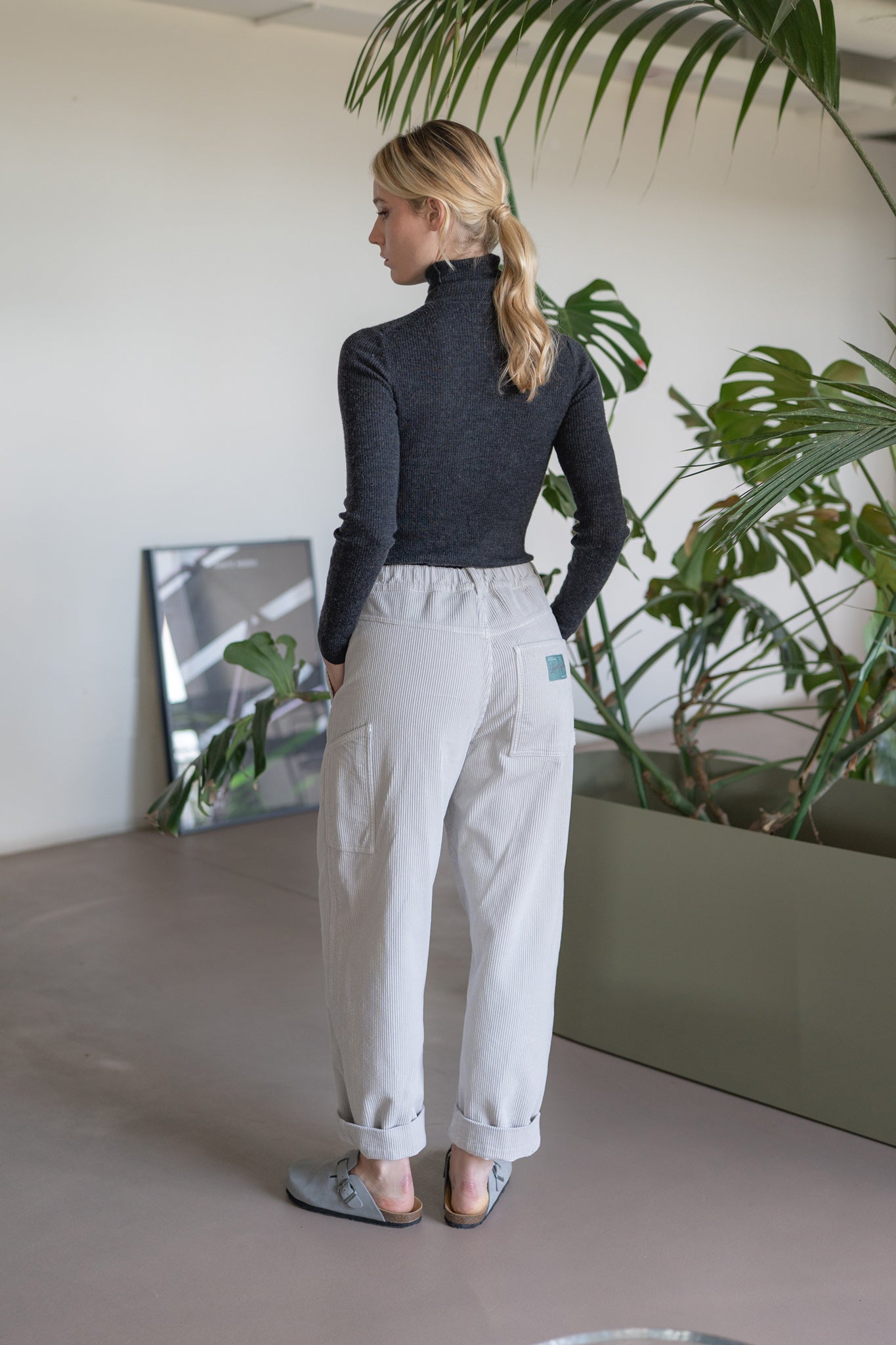 Pantaloni Apollo in velluto - Sasso