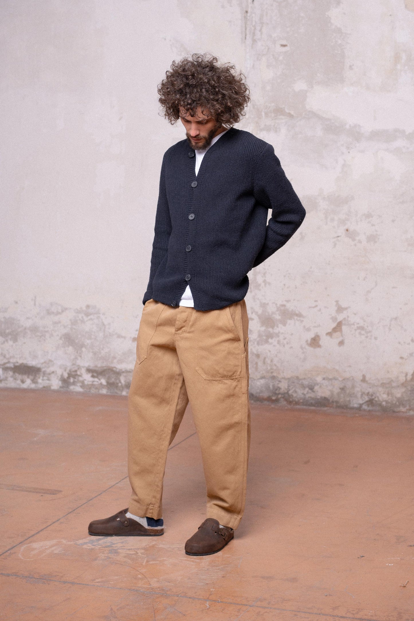 Pantaloni Apollo uomo in Denim di Canapa - Relaxed fit - Cammello