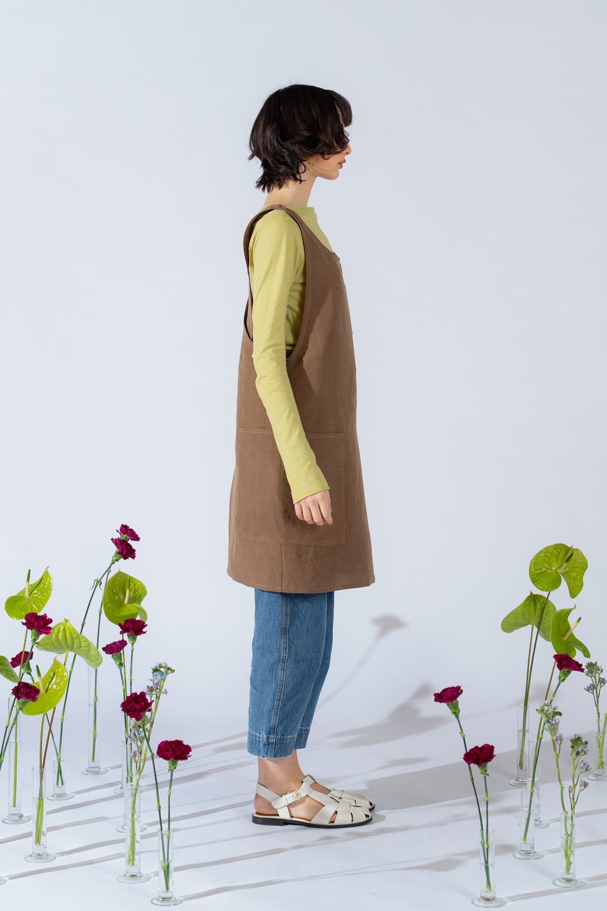 Schürze/Kleid für Damen – braun Old