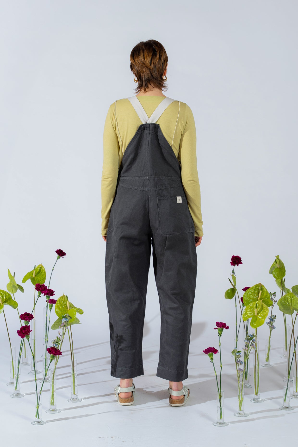 Salopette Apollo donna in denim di Canapa - grigio Ardesia