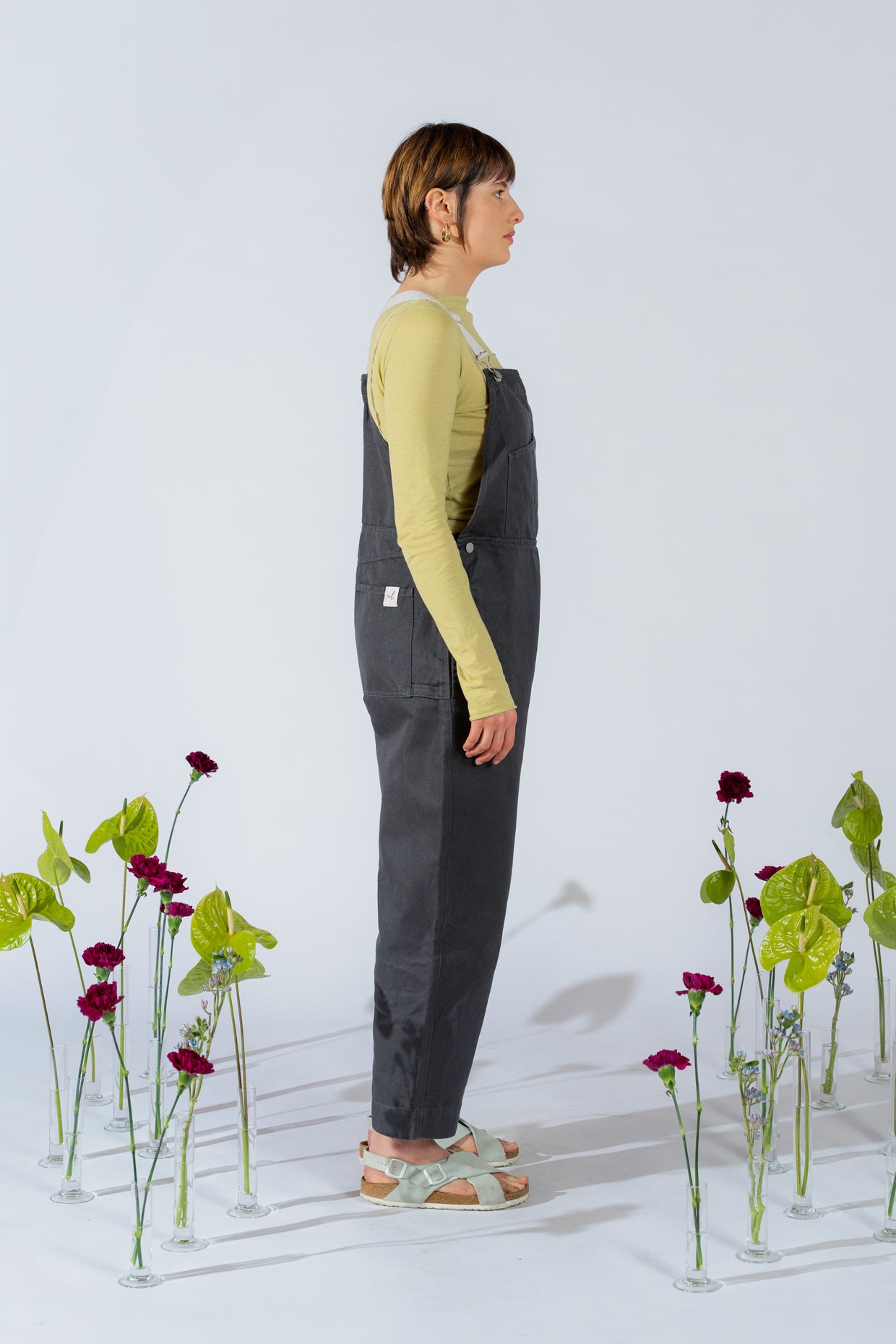 Salopette Apollo donna in denim di Canapa - grigio Ardesia