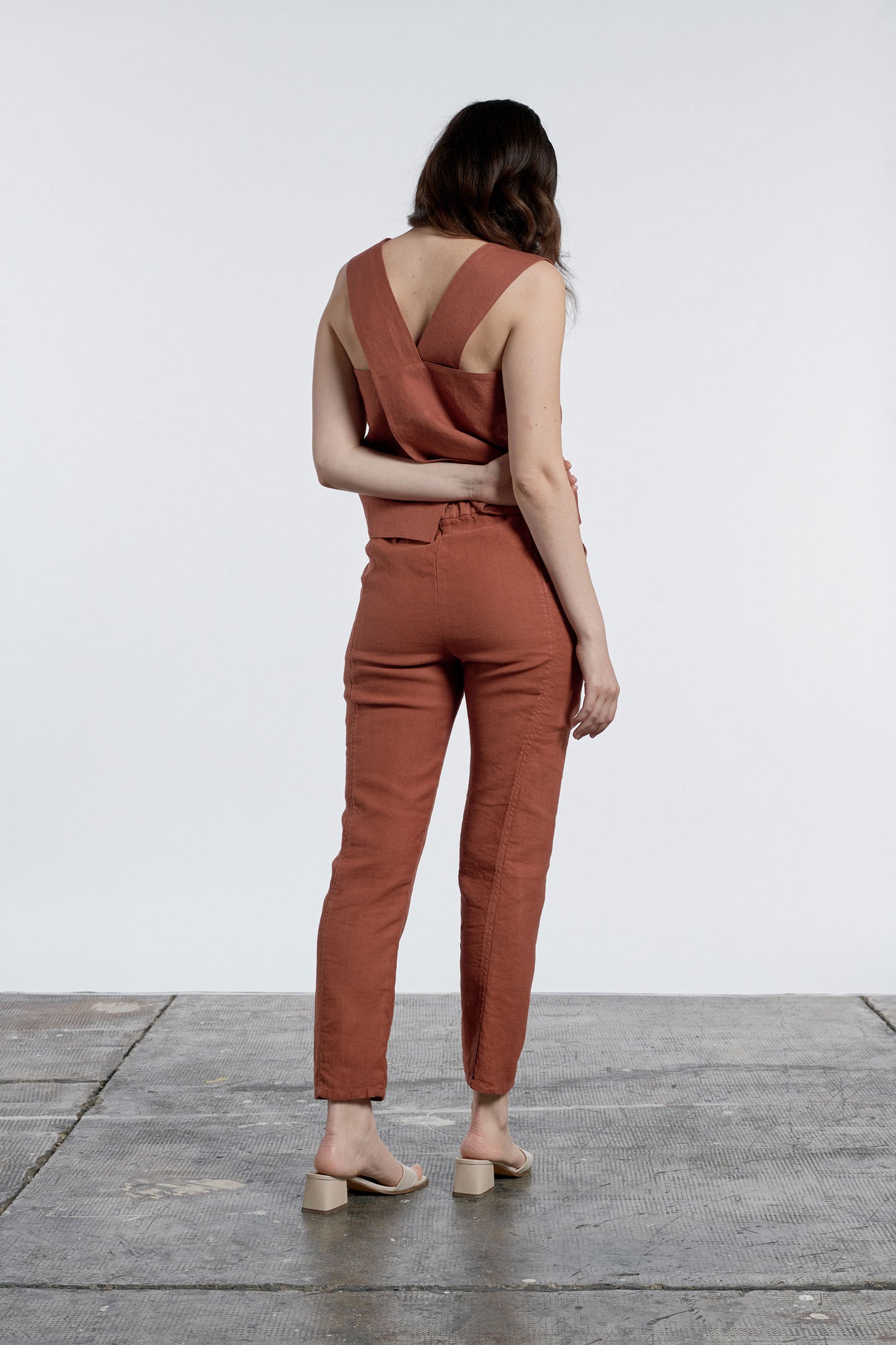 Dafne - Pantalone leggero Donna color rosso Coccio
