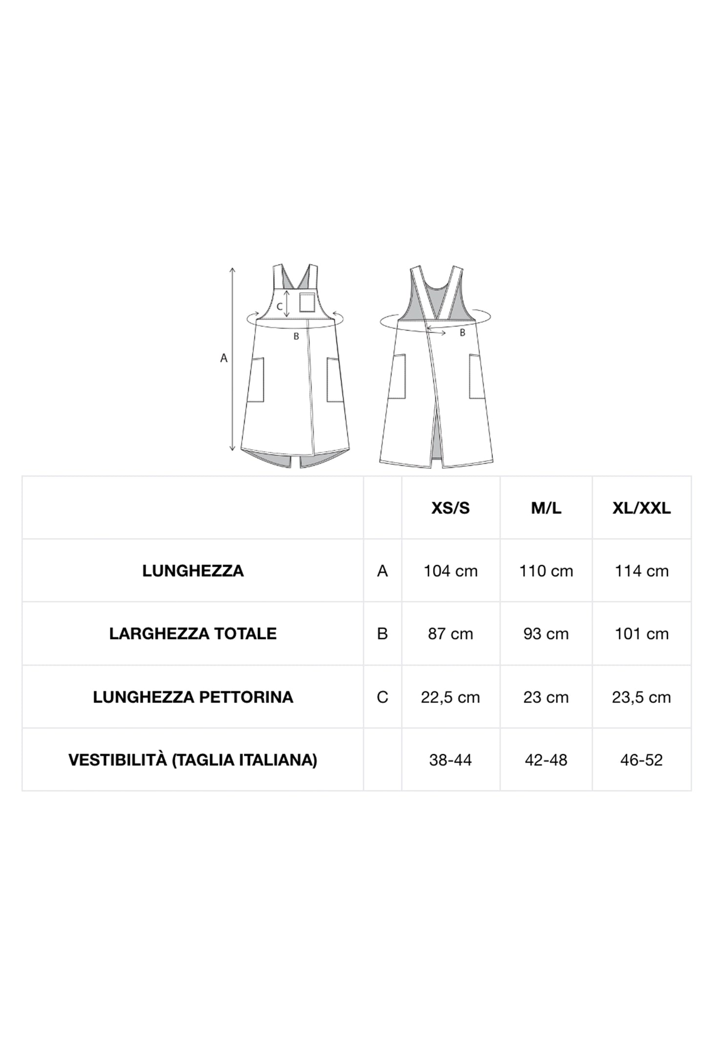 Grembiule Split-leg donna - Jeans Cotone-Canapa