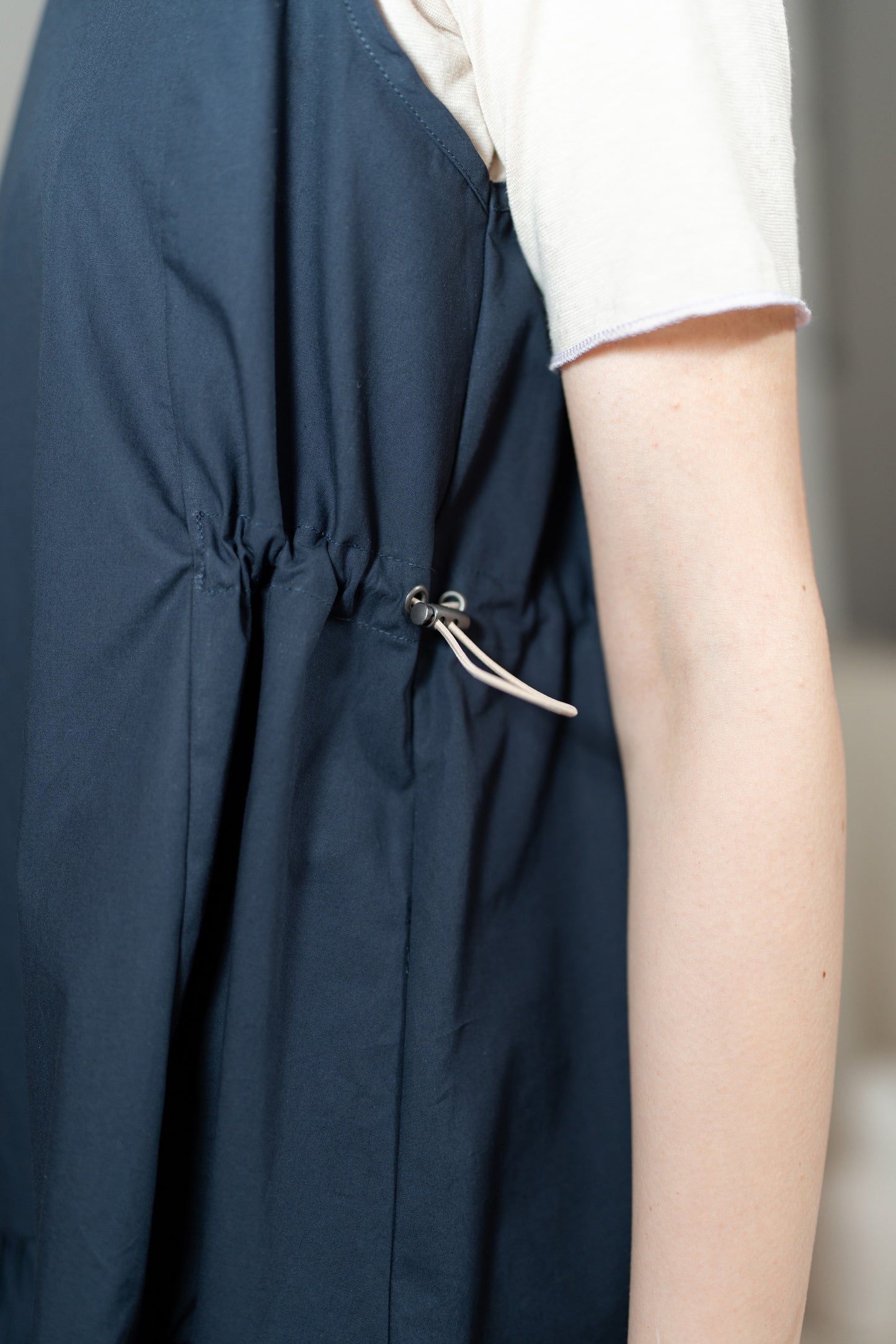 Vestito Dalia in cotone biologico con regolatori - Blu navy