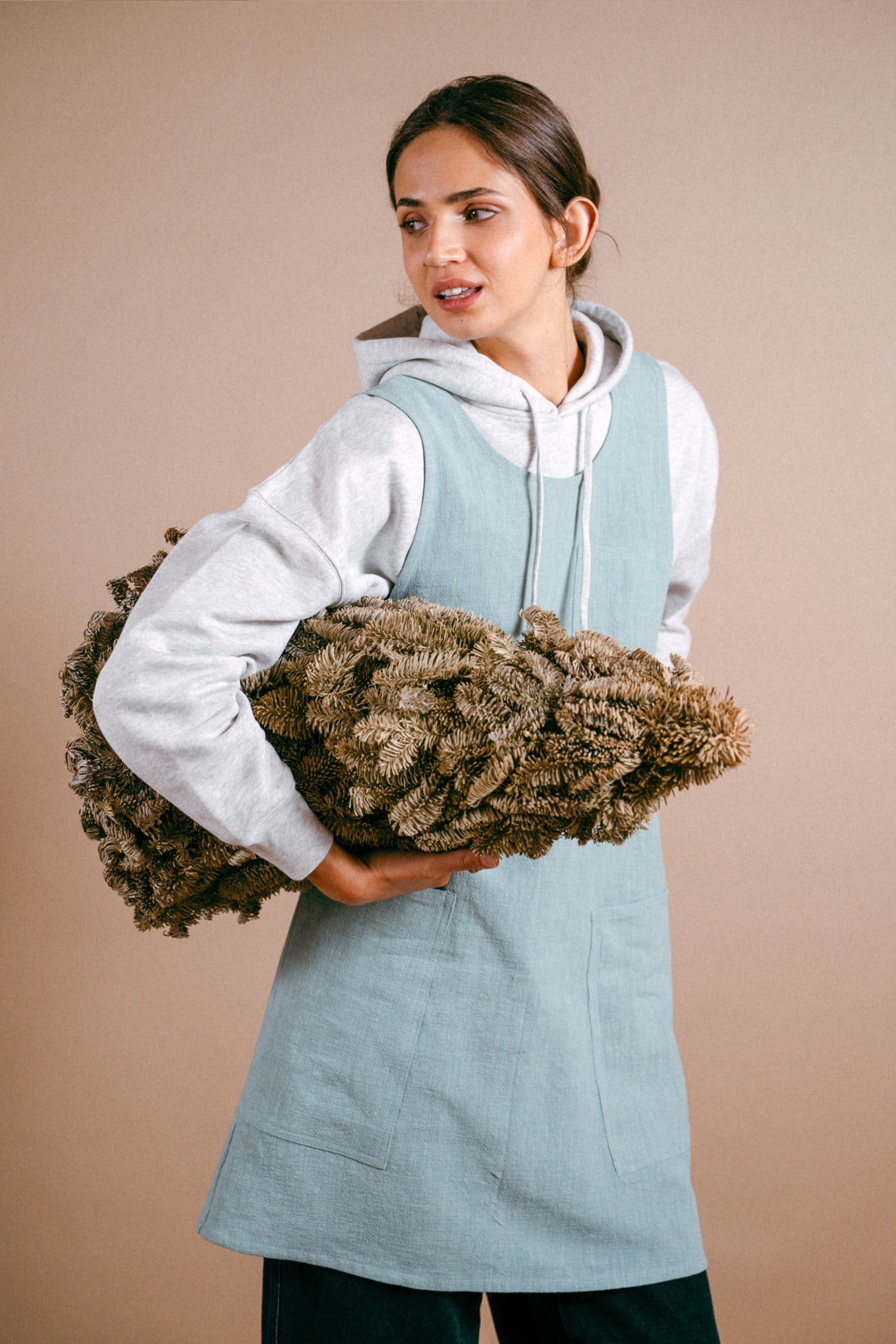 Schürze/Kleid für Damen – Aquagrün