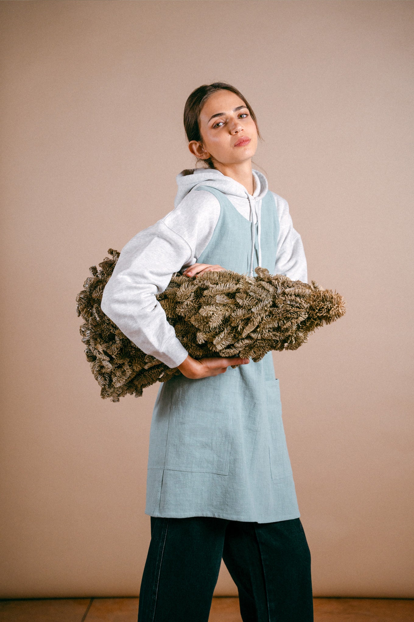 Schürze/Kleid für Damen – Aquagrün