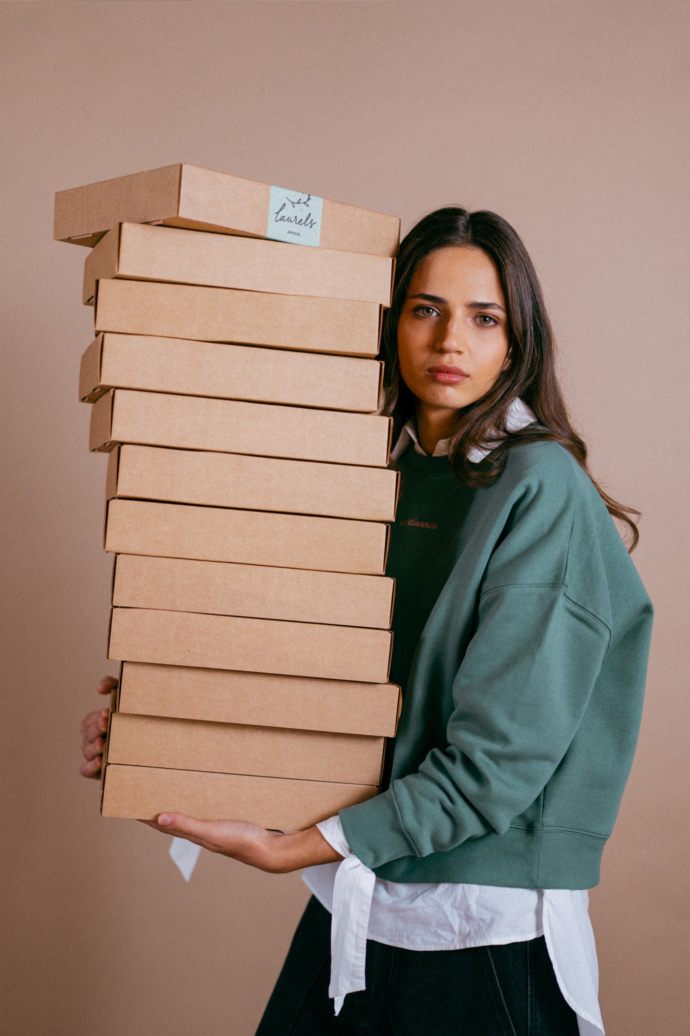 Sweatshirt „In divenire“ – Eukalyptusgrün