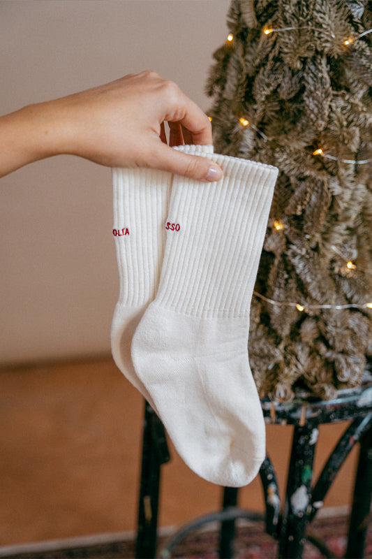 Calzini "Un passo alla volta" - bianco panna