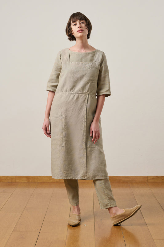 Split Leg - grembiule donna color tortora